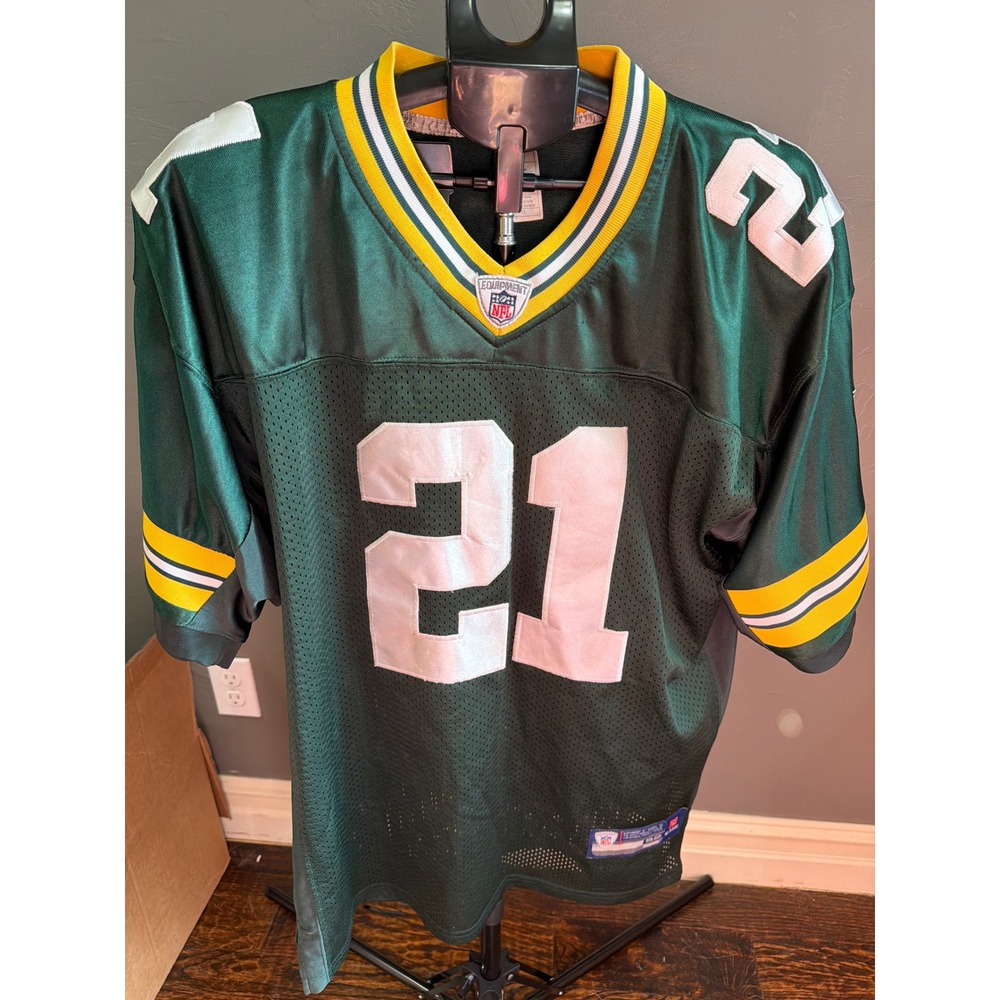 Reebok Green Bay Packers Charles Woodson 21 NFL Jersey Stitched Mens 52 Green
